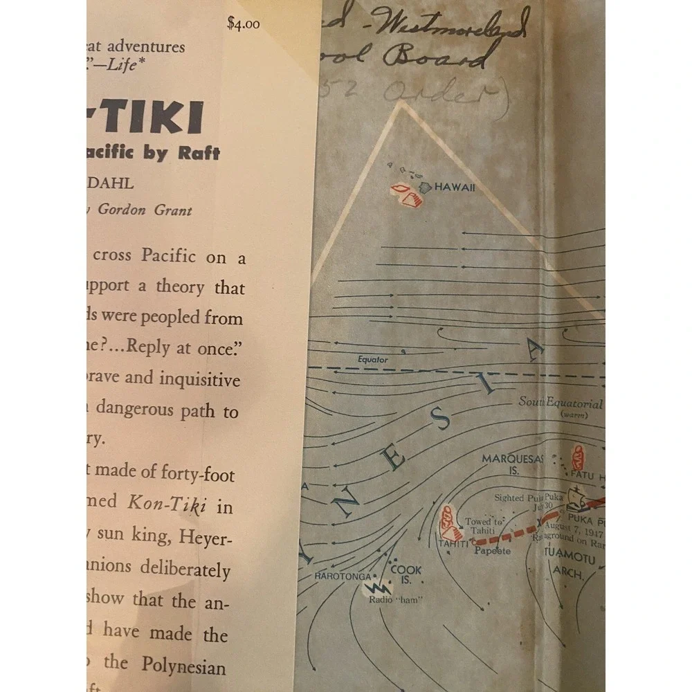 Kon Tiki By‎ Thor Heyerdahl 1951 Hardcover Dust jacket